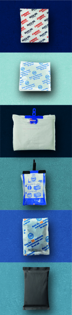 Desecantes por aplicaciones. Varias presentaciones para una óptima protección. Sílica gel, bolsas desecantes para contenedores, bolsitas antihumedad grado alimenticio, bolsas absorbentes para el auto y el hogar.