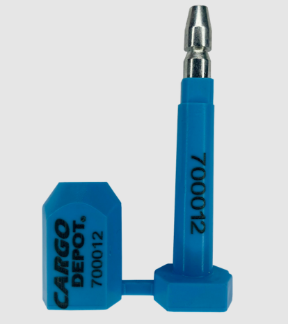 precinto de seguridad tipo bolt botella azul