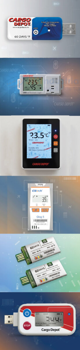 Diferentes Tipos de termoregistradores - USB, Bluetooth, WIF, GPS, Desechables, reutilizables