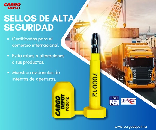Sello de alta seguridad tipo barril o clavo para contenedores