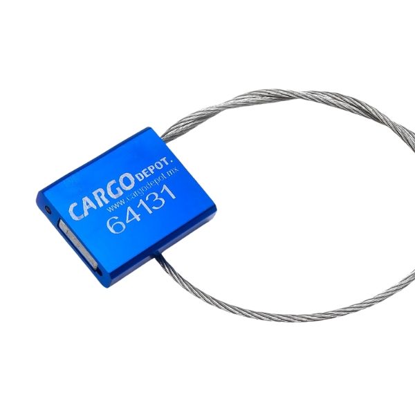 sello de cable de acero azul alta seguridad para transporte - precinto de seguridad foliado 1.5mmx30cm