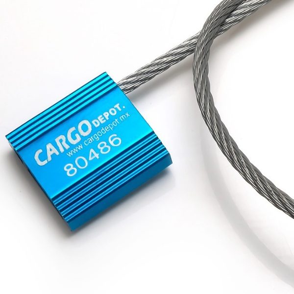 sello de cable de acero azul alta seguridad para transporte - precinto de seguridad foliado
