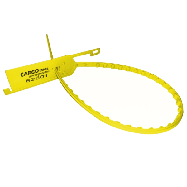 Precinto cincho cintillo de seguridad de plástico dentado con folio en varios colores 42 cm de longitud