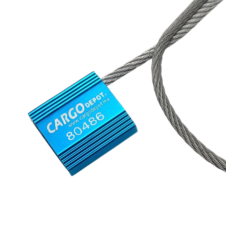 Sellos de Cable de Acero Azules Foliados - 50piezas