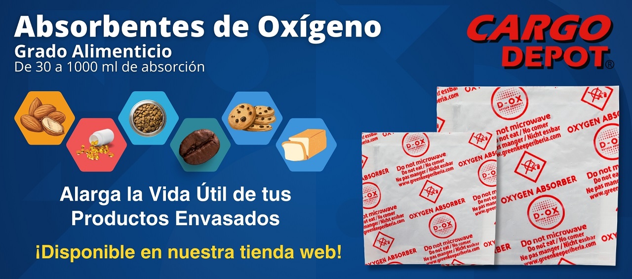 Absorbentes de Oxigeno para alimentos - Sobres en presentaciones de 30 a 1000 ml