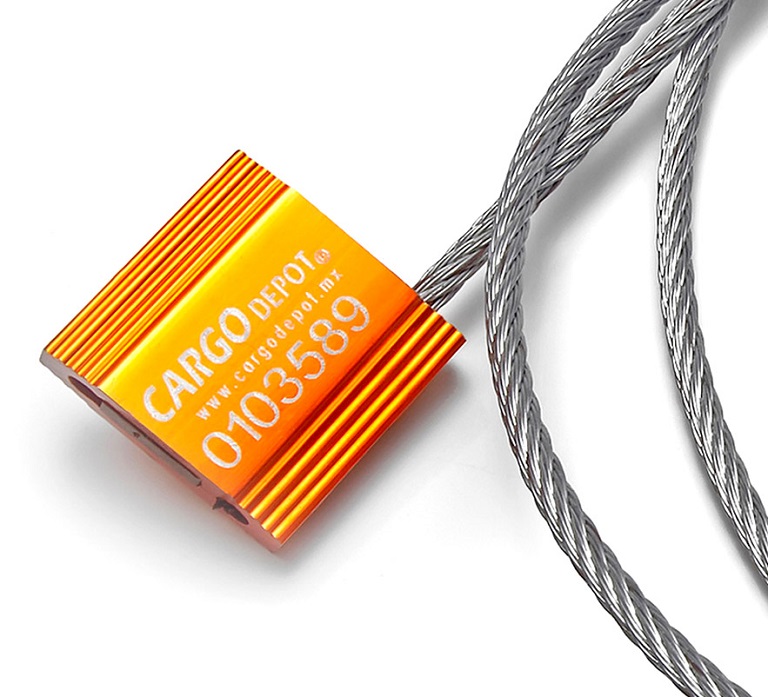 sello de cable de acero naranja