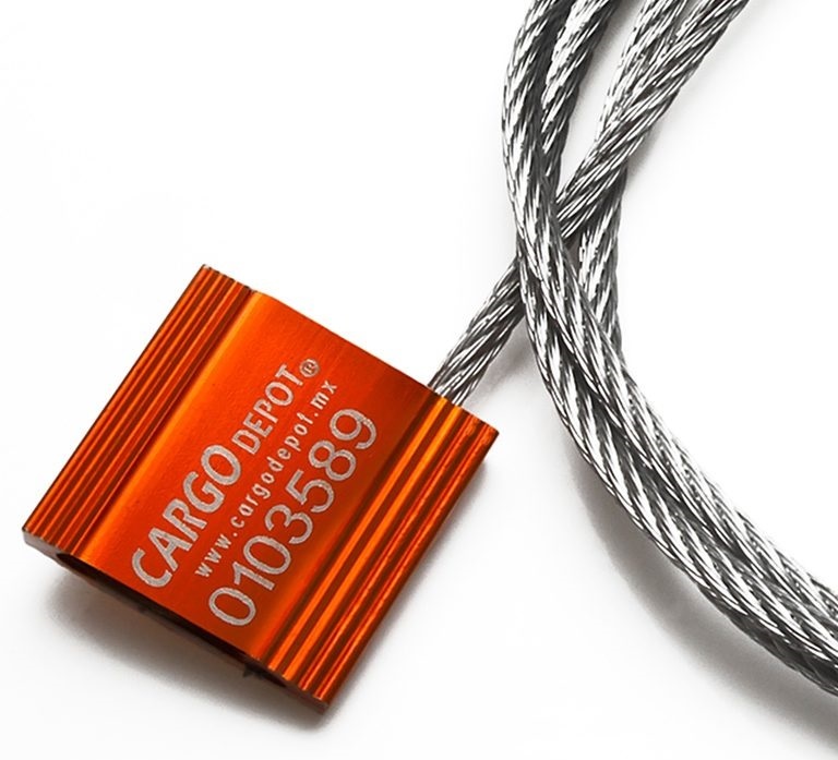 sellos de alta seguridad tipo cable naranja
